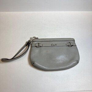 Coach Wristlet Gray Flawed see pictures Silver Tone Hardware